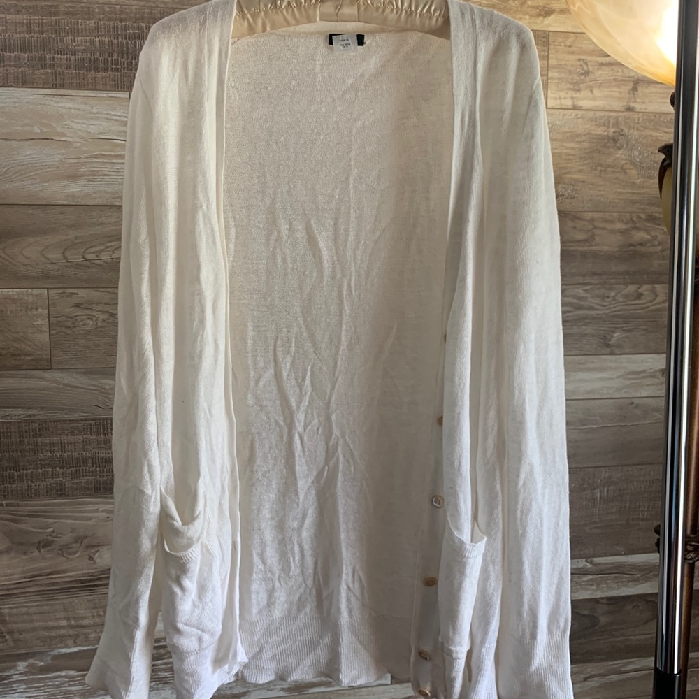 White oversized cardigan
